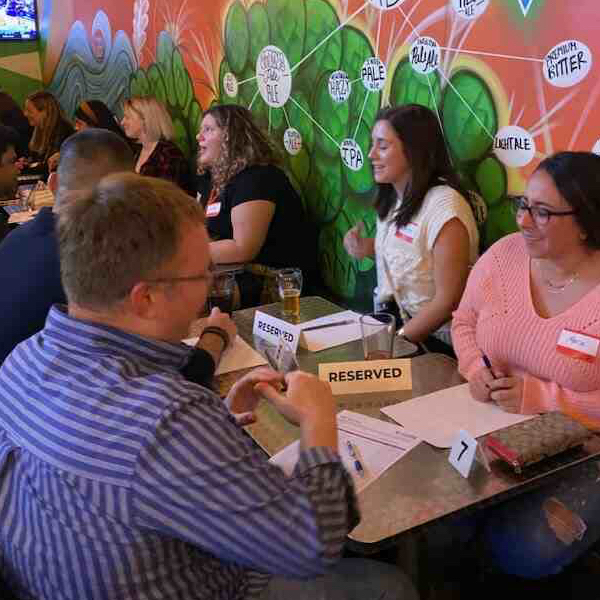 Greensboro attendees of speed dating in North Carolina enjoying the event!